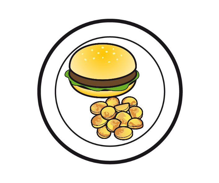 HAMBURGER MIT OFENKARTOFFELN