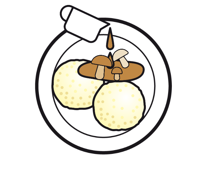 SEMMELKNÖDEL MIT PILZRAGOUT